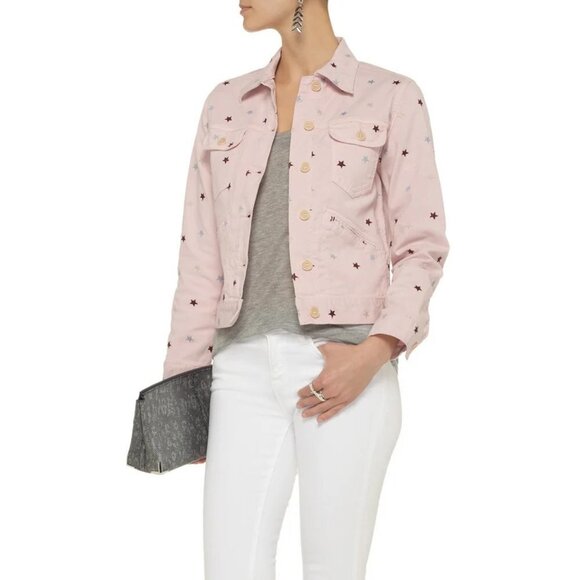Isabel Marant Dali Star Denim Jacket Pink 34 2 - Picture 2 of 11